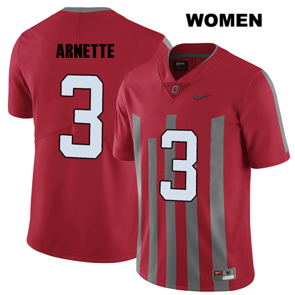 Ohio State Buckeyes Women's Damon Arnette #3 Red Authentic Nike Elite College NCAA Stitched Football Jersey FH19F66JB